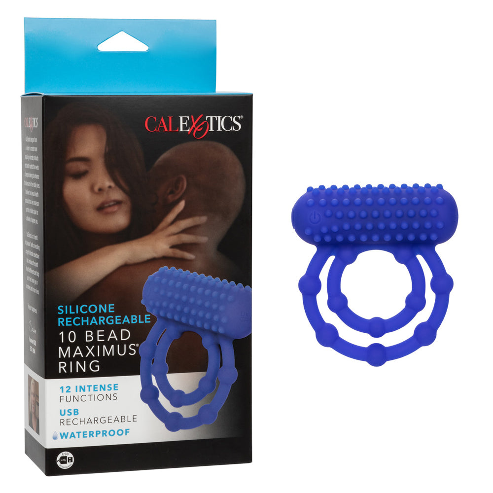Silicone Rechargeable 10 Bead Maximus Ring | 716770102829 | Discreet Personal Wellness