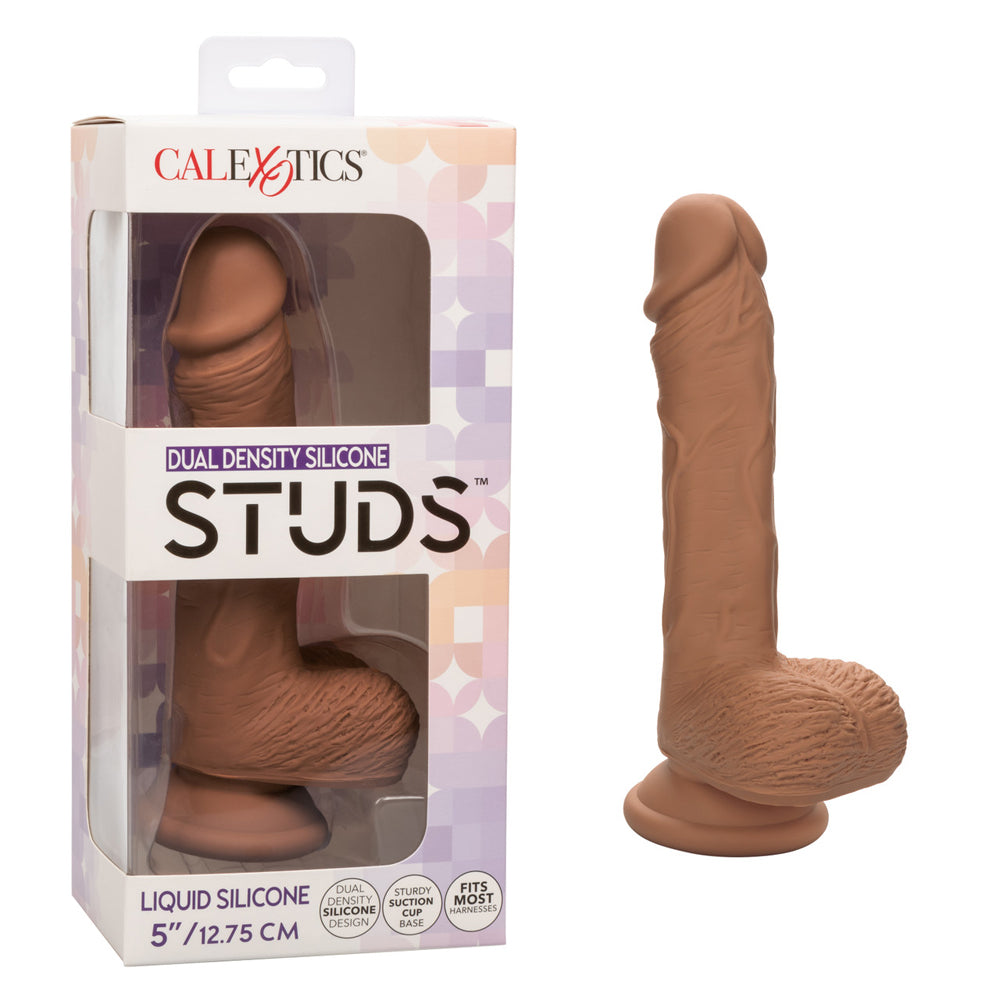 Dual Density Silicone Studs 5" Brown | 716770104250 | Discreet Personal Wellness