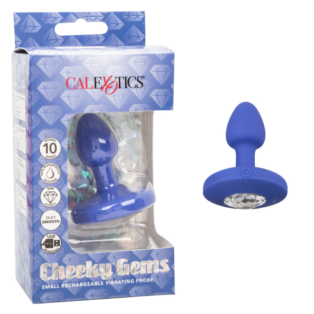 Cheeky Gems Small Rechargeable Vibrating Probe Blue | 716770104724 | Discreet Personal Wellness