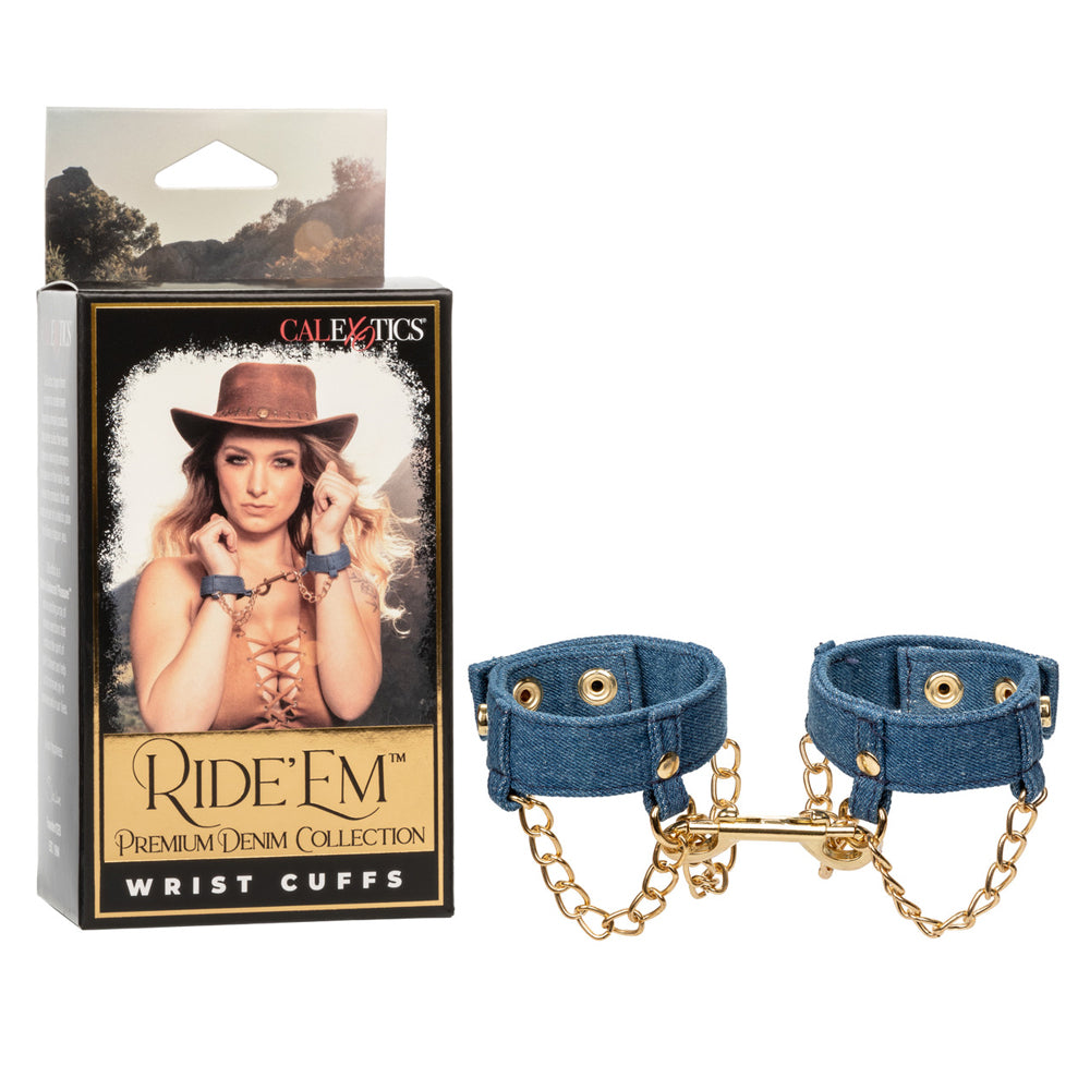 Ride 'Em Premium Denim Collection Wrist Cuffs | 716770105509 | Discreet Personal Wellness
