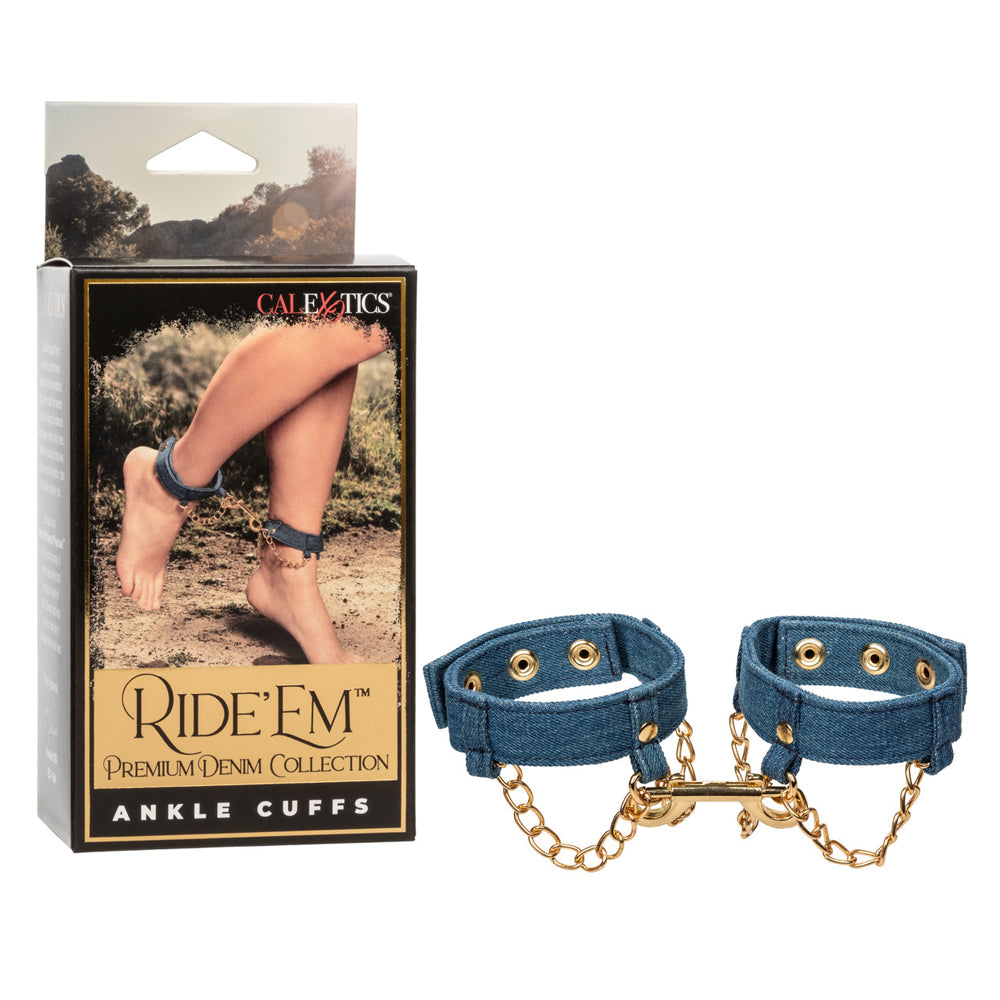 Ride 'Em Premium Denim Collection Ankle Cuffs | 716770105516 | Discreet Personal Wellness