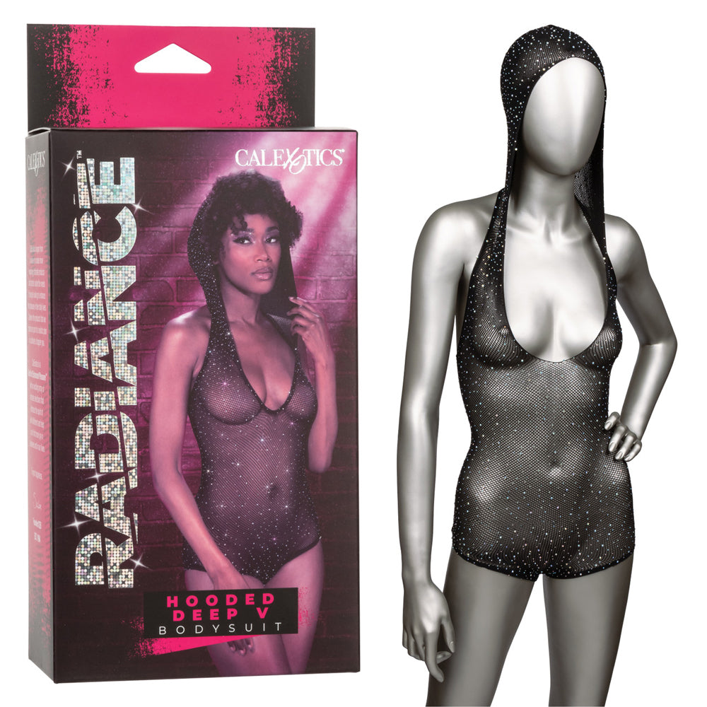 Radiance Hooded Deep V Bodysuit | 716770107152 | Discreet Personal Wellness