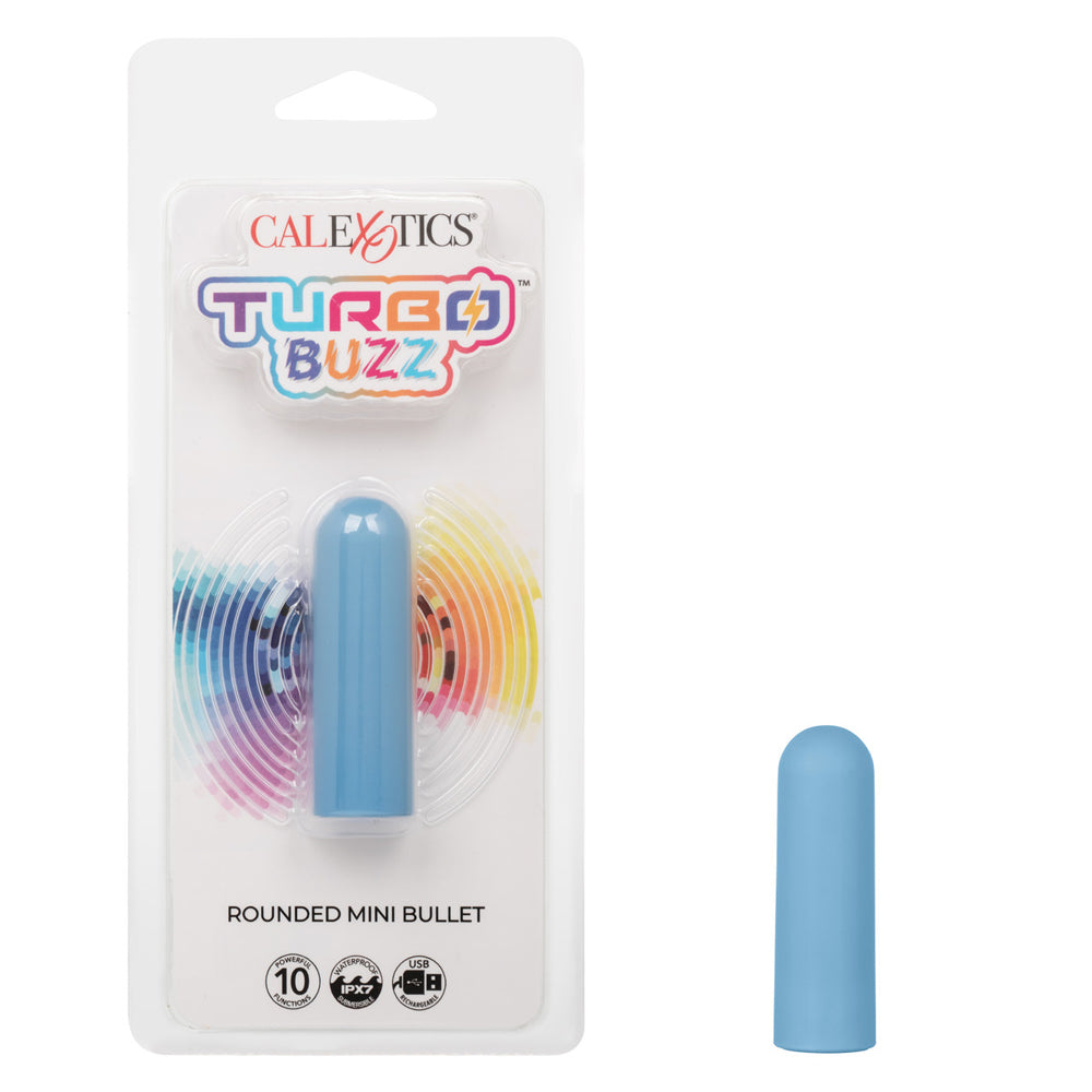 Turbo Buzz Rounded Mini Bullet Blue | 716770107299 | Discreet Personal Wellness