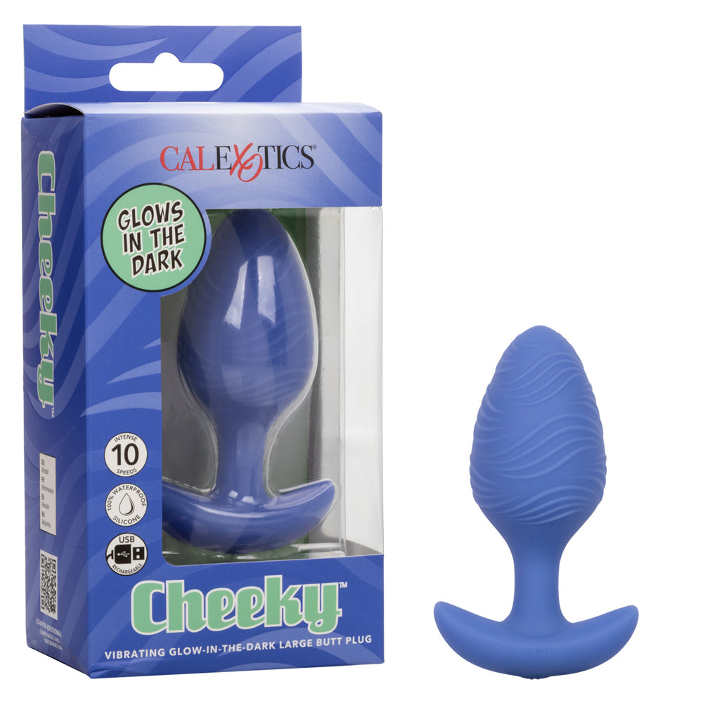Cheeky Vibrating Glow-In-The-Dark Large Butt Plug | 716770108760 | Discreet Personal Wellness