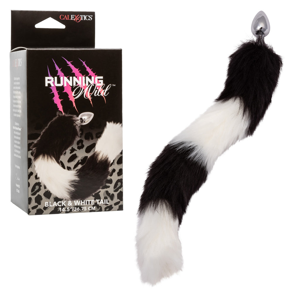 Running Wild Black & White Tail | 716770109231 | Discreet Personal Wellness