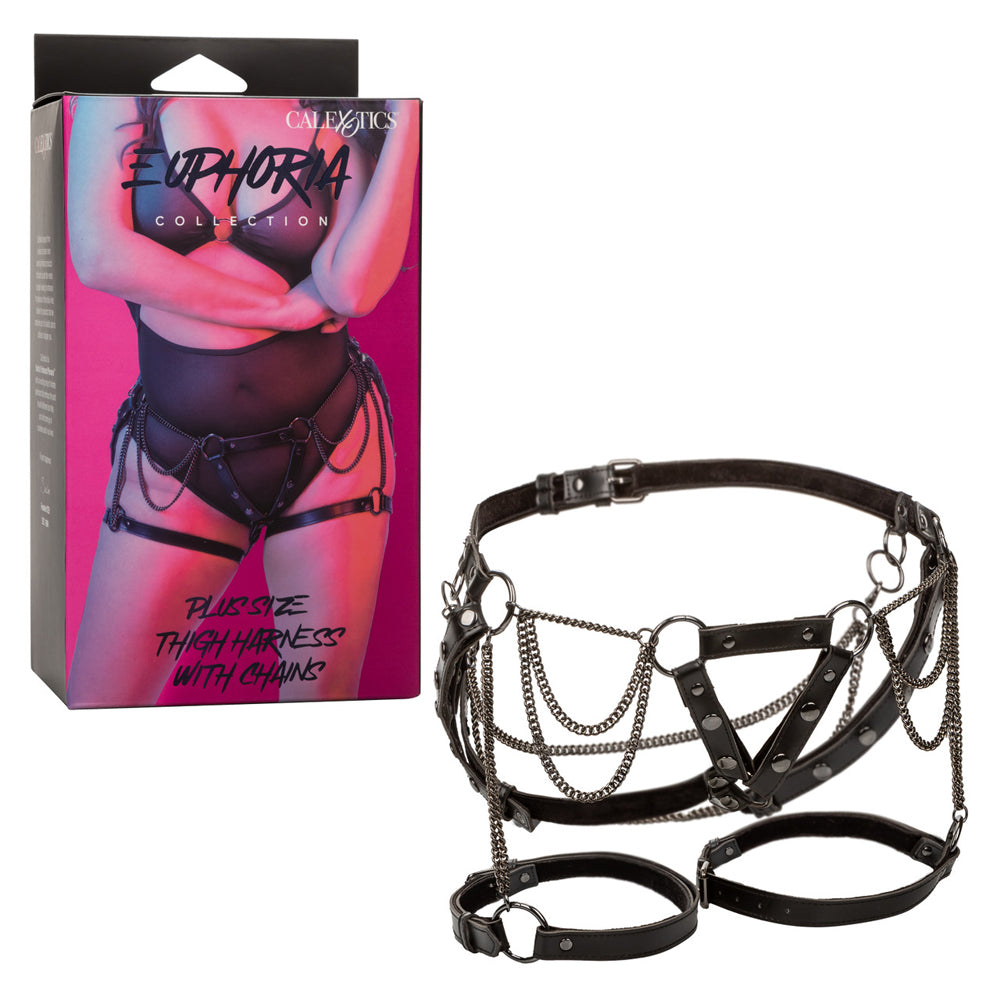 Euphoria Collection Plus Size Thigh Harness With Chains | 716770109415 | Discreet Personal Wellness