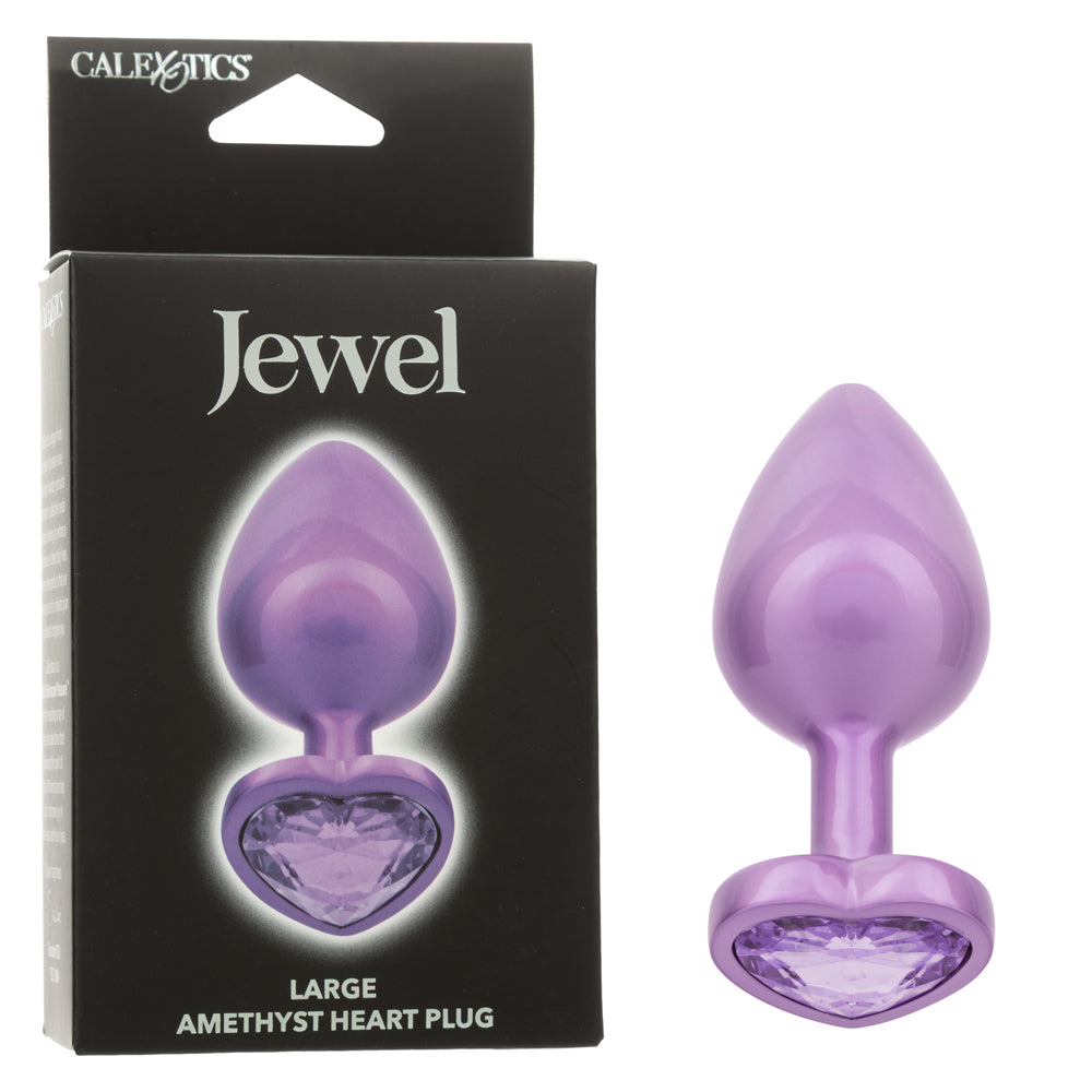 Jewel Large Amethyst Heart Plug | 716770111937 | Discreet Personal Wellness