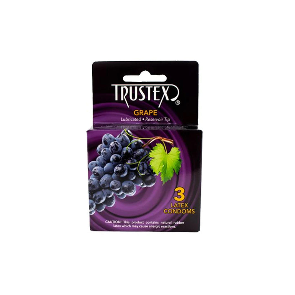 Trustex Grape Flavored Condoms 3Pk | 726893112445 | Discreet Personal Wellness