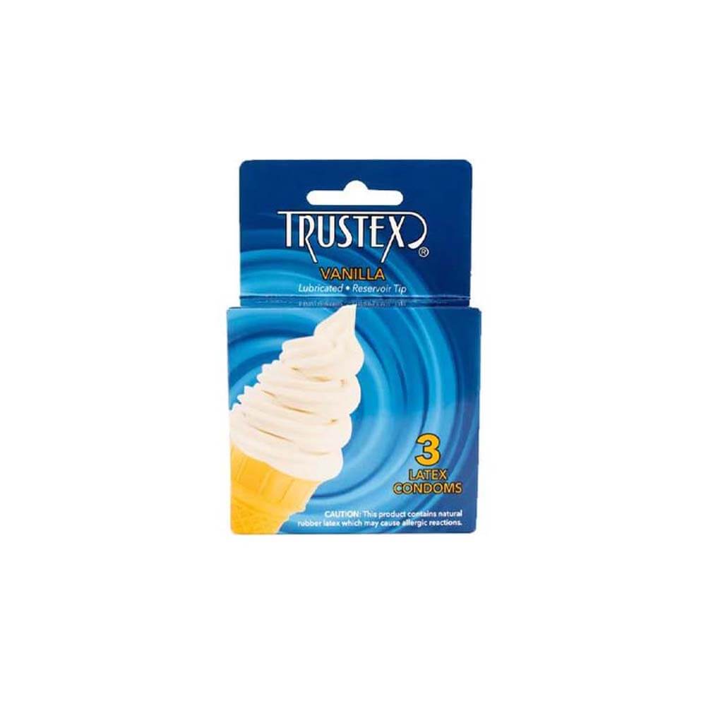 Trustex Vanilla Flavored Condoms 3 Pk | 726893112452 | Discreet Personal Wellness