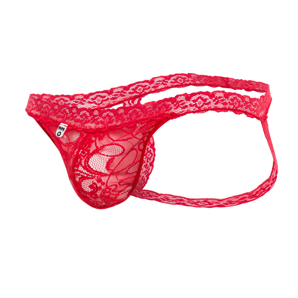 Lace Jockstrap Red L/Xl | 738435431594 | Discreet Personal Wellness