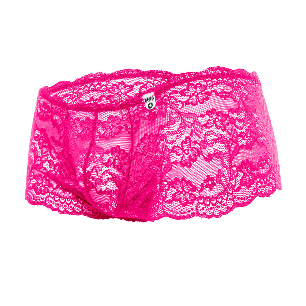 Rose Lace Boy Short Hot Pink S/M | 738435432089 | Discreet Personal Wellness