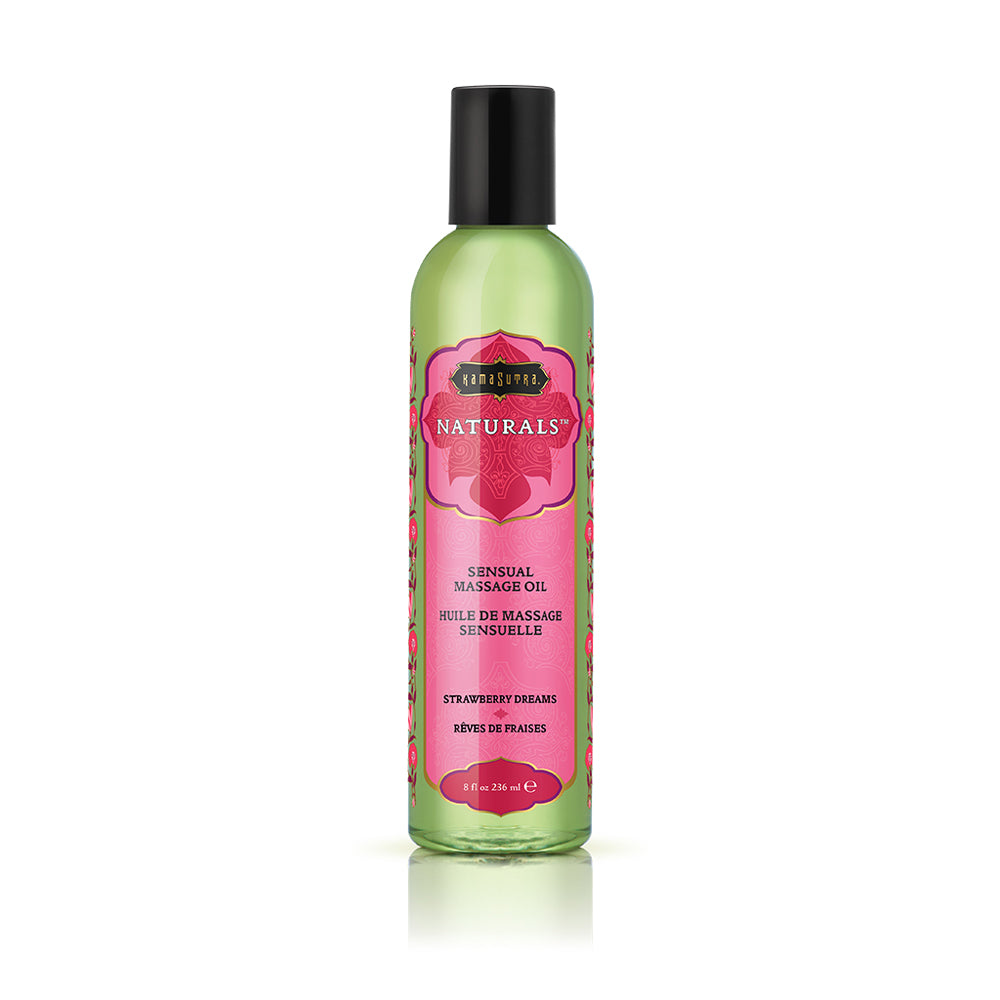 Naturals Massage Oil Strawberry 8 oz. | 739122001946 | Discreet Personal Wellness