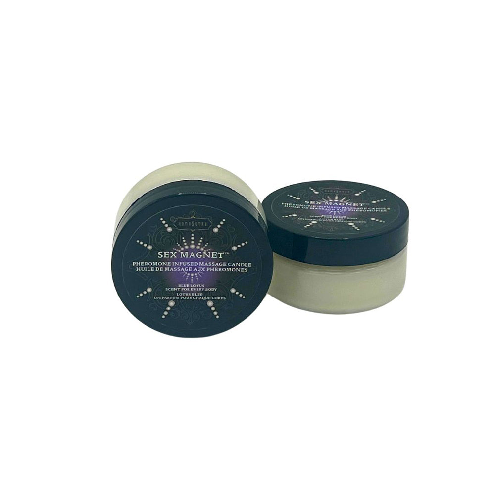 Blue Lotus Sex Magnet Pheromone 1.7 oz. Massage Candle | 739122120685 | Discreet Personal Wellness