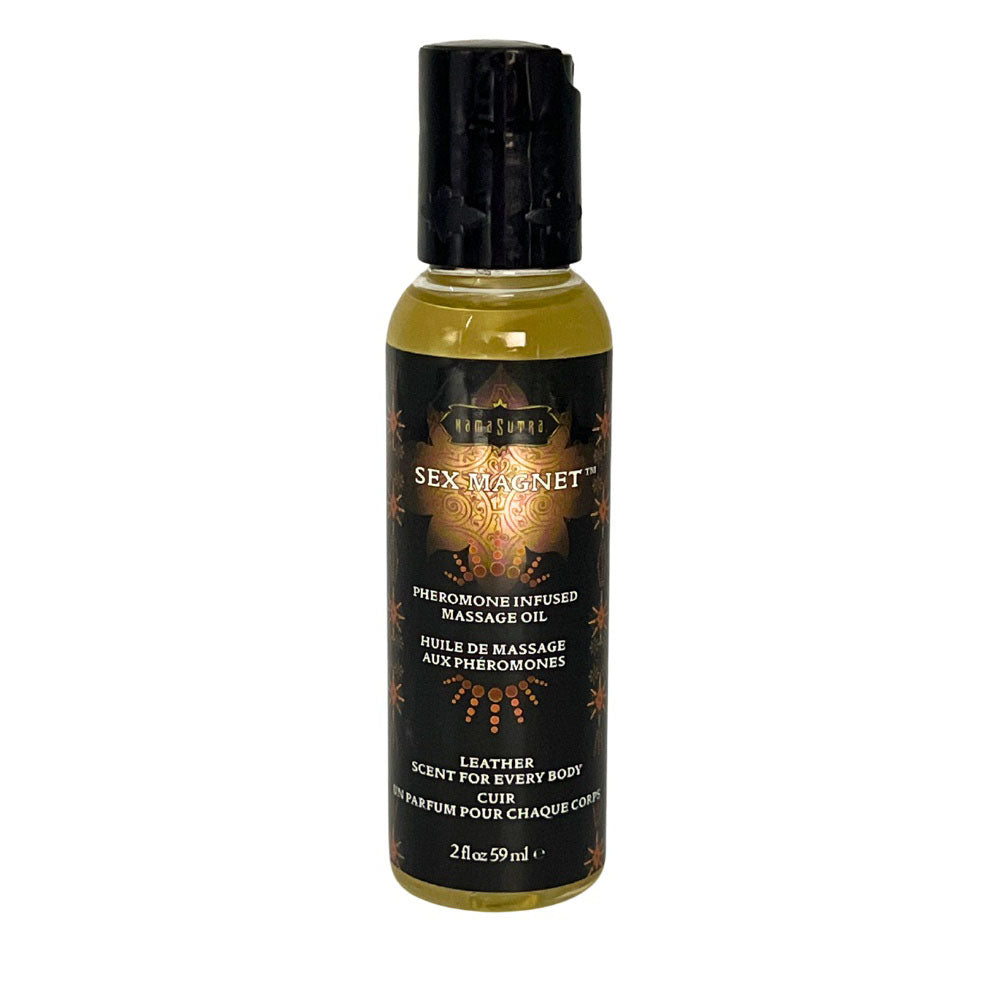 Sex Magnet Leather Massage Oil 2 oz. | 739122120746 | Discreet Personal Wellness