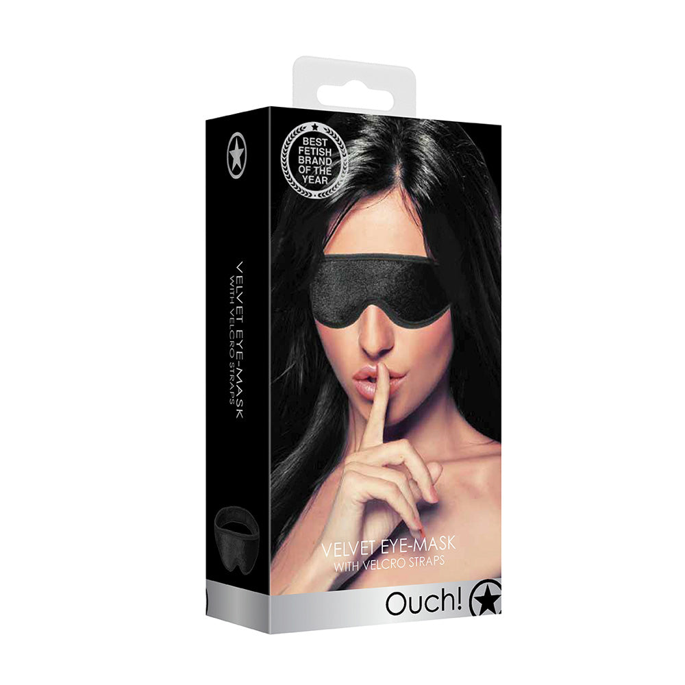 Ouch! Velvet & Velcro Adjustable Eye Mask Black | 7423522458402 | Discreet Personal Wellness