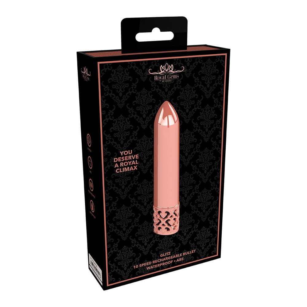 Royal Gems Glitz Rechargeable Abs Bullet Rose Gold | 7423522521595 | Discreet Personal Wellness