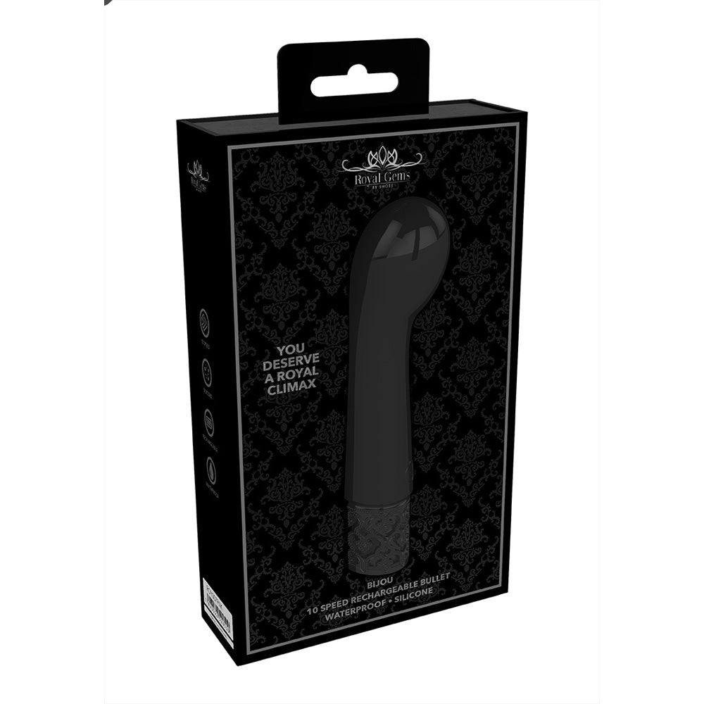 Royal Gems Bijou Rechargeable Silicone Bullet Black | 7423522524527 | Discreet Personal Wellness