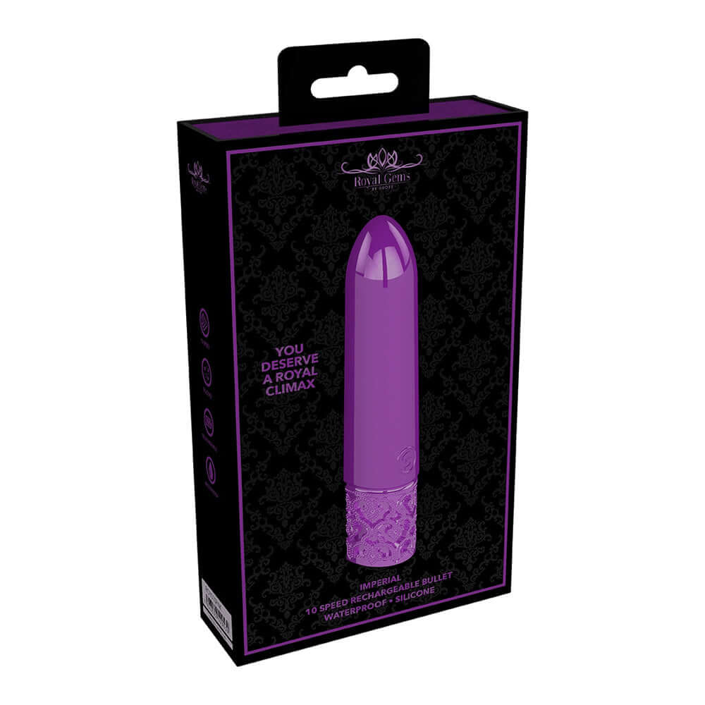 Royal Gems Imperial Rechargeable Silicone Bullet Purple | 7423522529546 | Discreet Personal Wellness