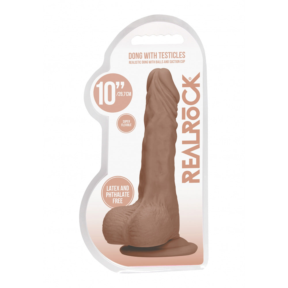 Realrock Penis With Testicles 10" Tan | 7423522548523 | Discreet Personal Wellness
