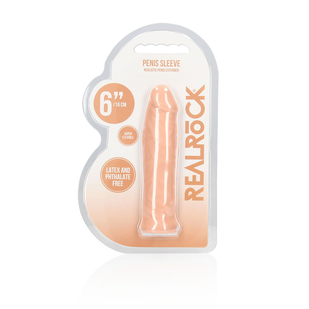 Realrock Penis Sleeve 6" Flesh | 7423522550557 | Discreet Personal Wellness