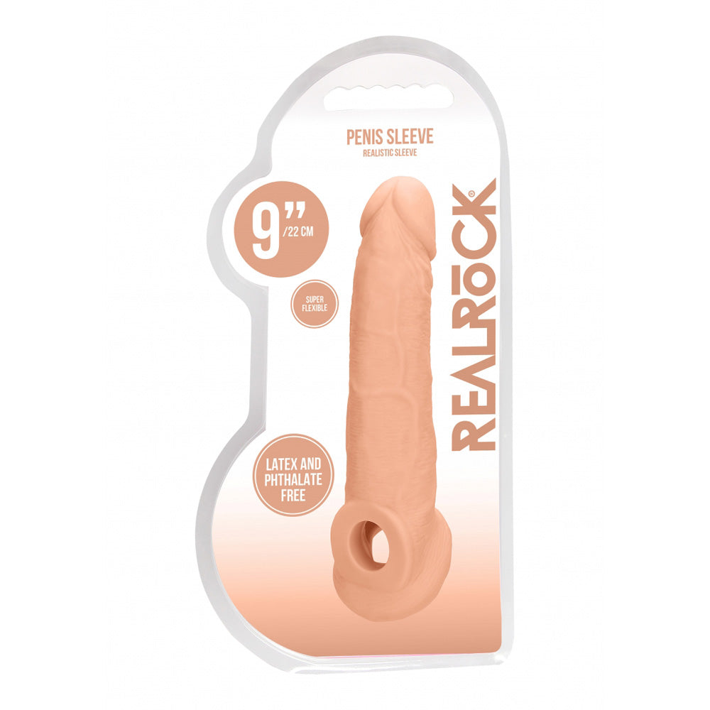 Realrock Penis Sleeve 9" Flesh | 7423522551516 | Discreet Personal Wellness