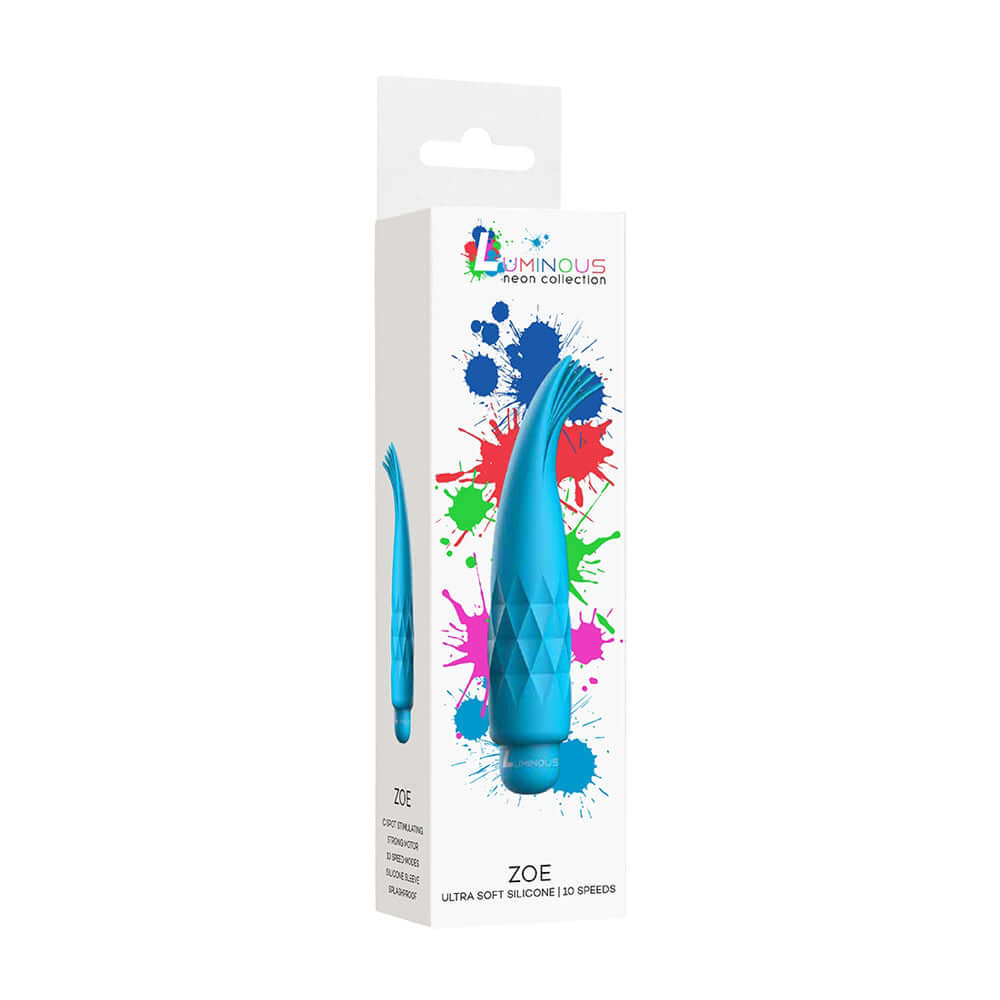 Luminous Zoe Abs Bullet With Silicone Sleeve 10-Speeds Turquoise | 7423522591581 | Discreet Personal Wellness