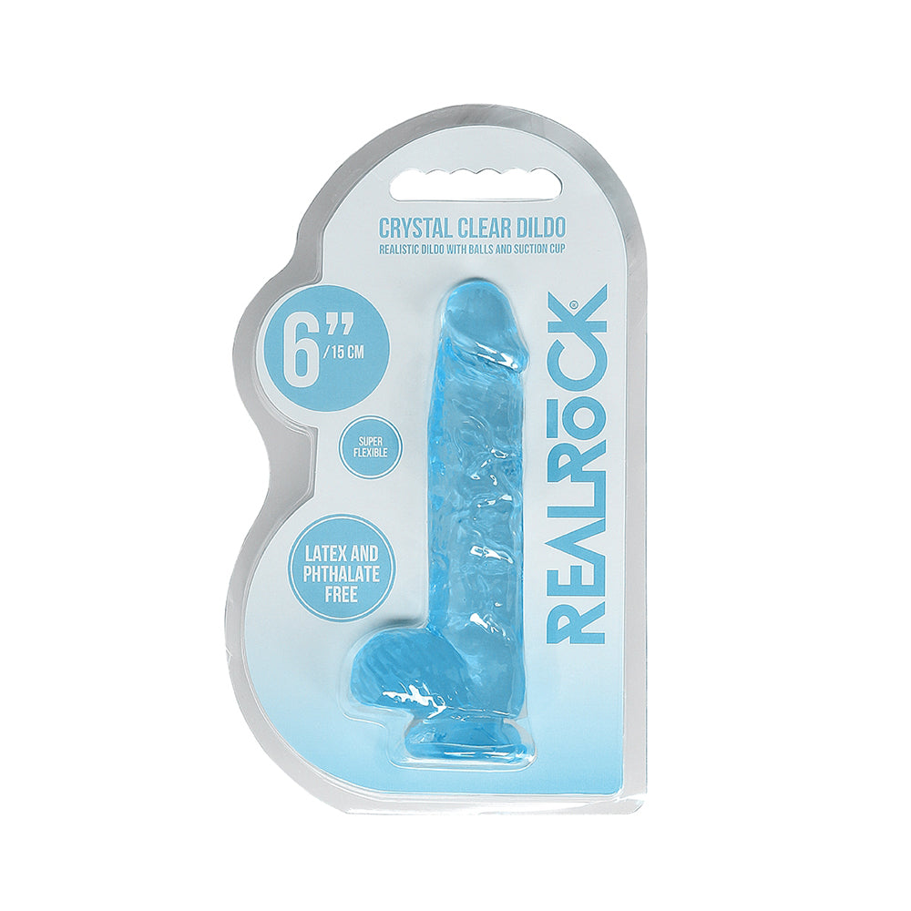 Realistic Dildo With Balls 6" Blue | 7423522631652 | Discreet Personal Wellness