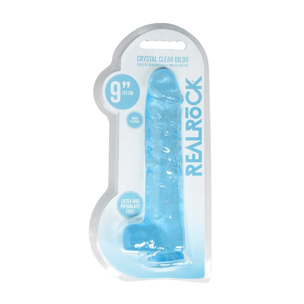 Realistic Dildo With Balls 9" Blue | 7423522632611 | Discreet Personal Wellness