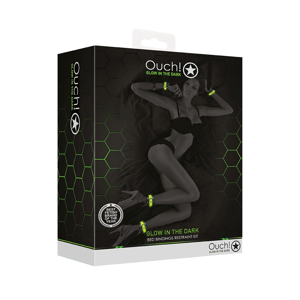 Ouch! Bed Bindings Restraint Kit Glow In The Dark | 7423522641606 | Discreet Personal Wellness