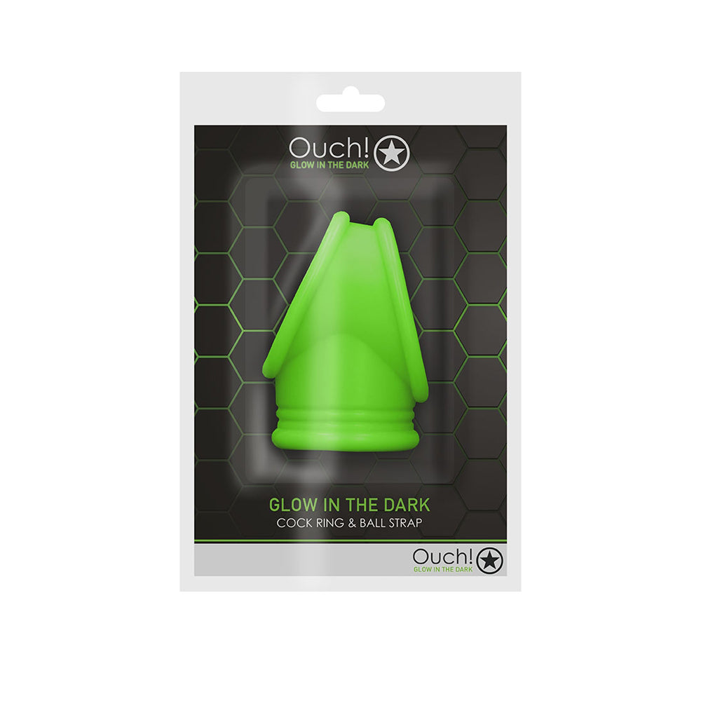 Ouch! Penis Ring & Ball Strap Glow In The Dark | 7423522657607 | Discreet Personal Wellness