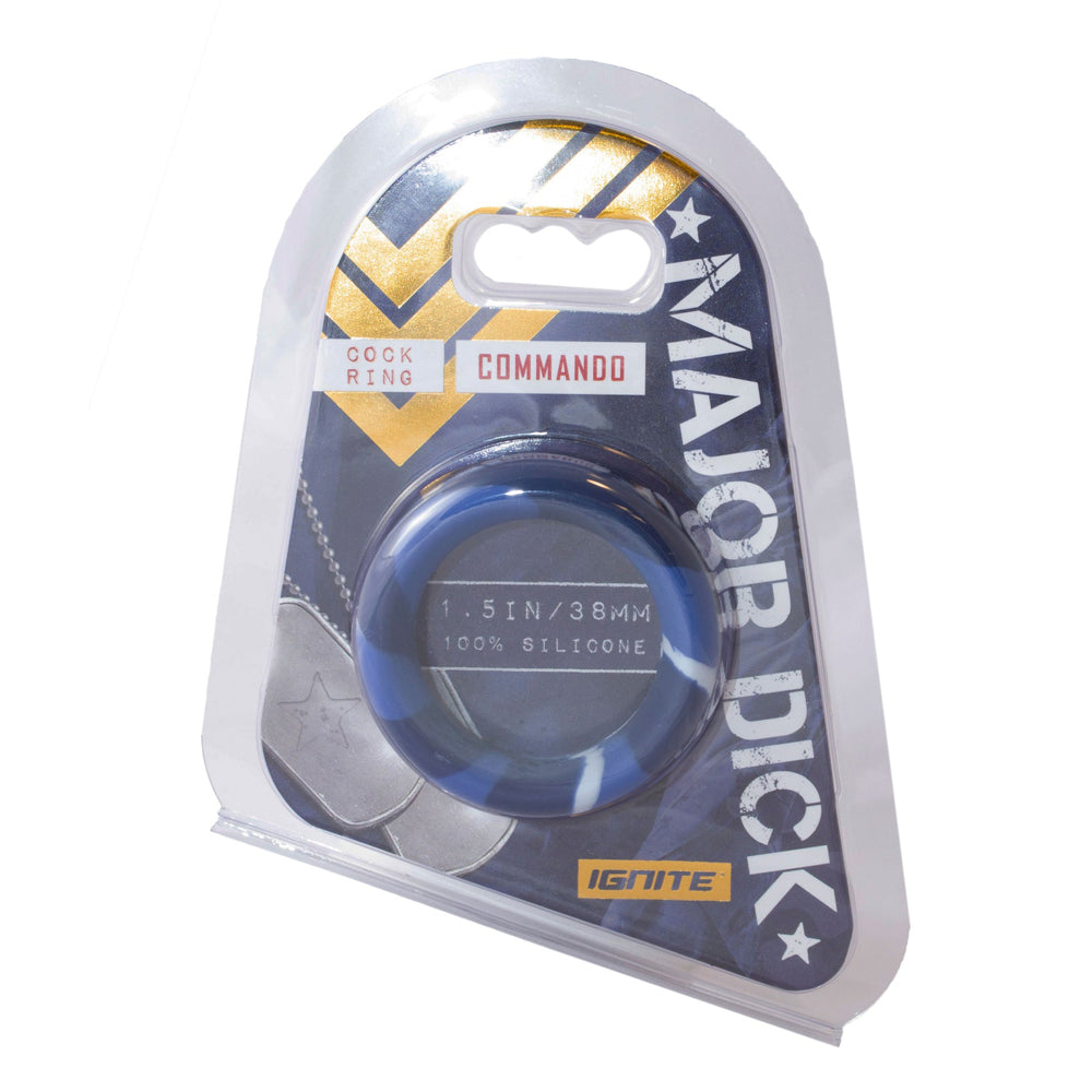 Major Penis Commando Penis Donut Blue Camo 1.5" | 752875217495 | Discreet Personal Wellness