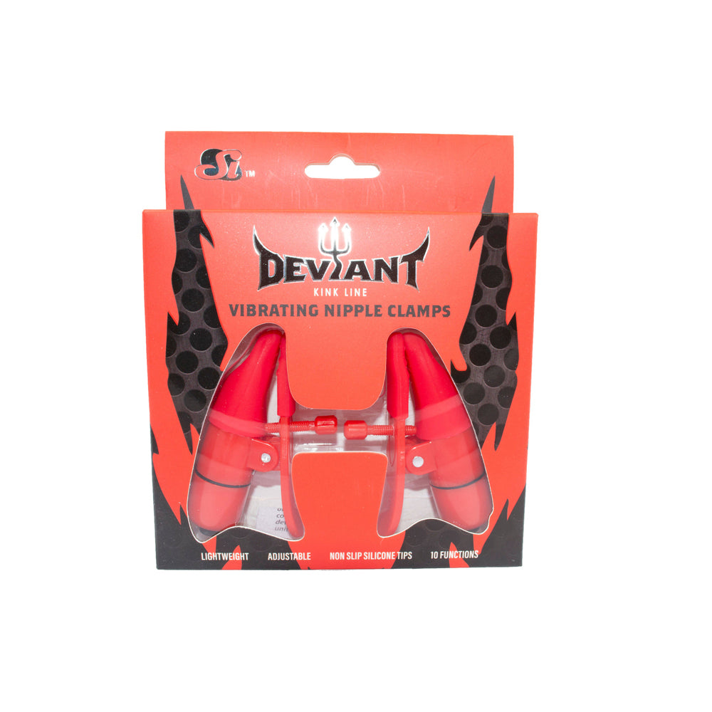 Vibrating Nipple Clamps Red | 752875951917 | Discreet Personal Wellness