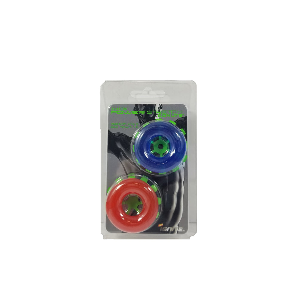 Thick Power Stretch Donuts 2 Pack Red/Blue | 752875954109 | Discreet Personal Wellness
