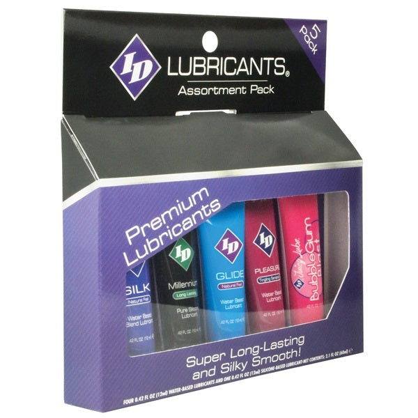 ID Sensual Lubricants Assorted Sampler 5Pk | 761236100055 | Discreet Personal Wellness