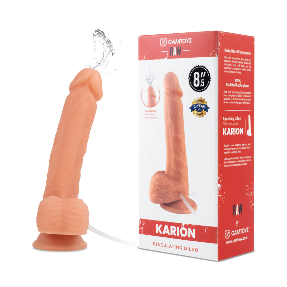 Raw Karion 8.5" Realistic Ejaculating Dildo | 7707674732253 | Discreet Personal Wellness