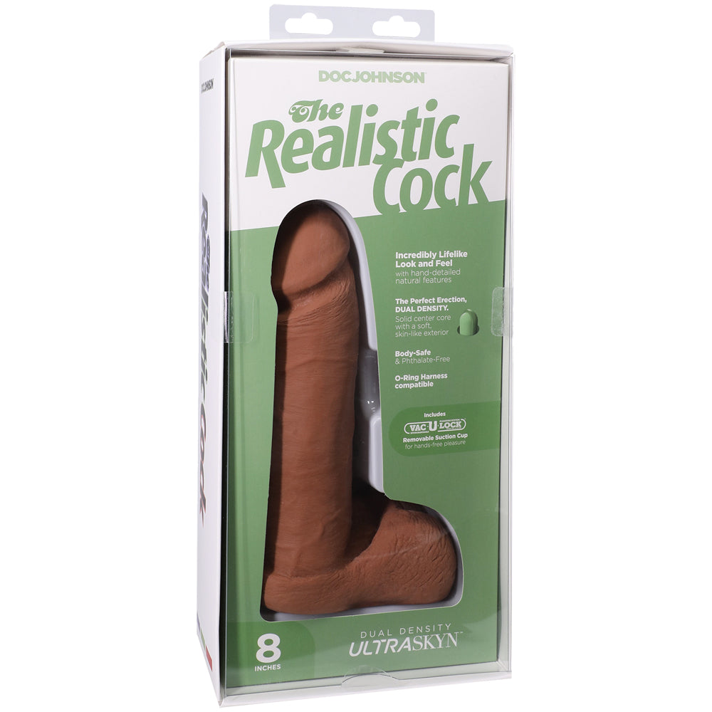 The Realistic Penis Ultraskyn 8" With Balls Caramel | 782421014322 | Discreet Personal Wellness