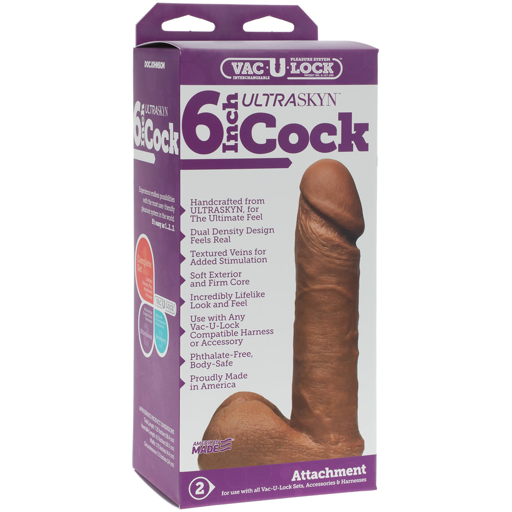 Vac-U-Lock - 6" ULTRASKYN Penis - Caramel | 782421014407 | Discreet Personal Wellness