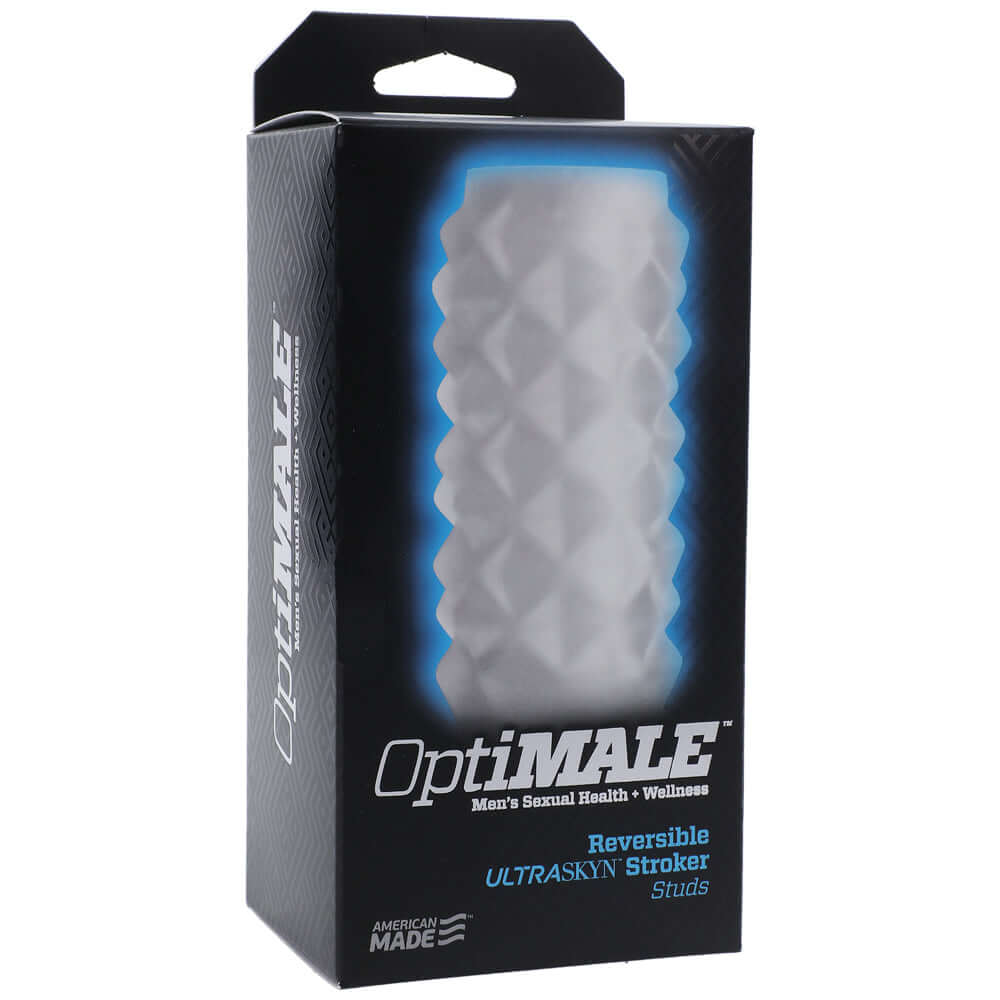 OptiMALE - Reversible ULTRASKYN Stroker - Studs - Frost | 782421021122 | Discreet Personal Wellness