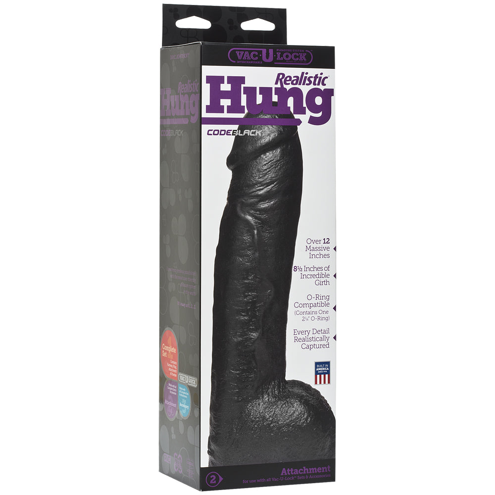 Vac-U-Lock Codeblack - Realistic Hung | 782421026486 | Discreet Personal Wellness