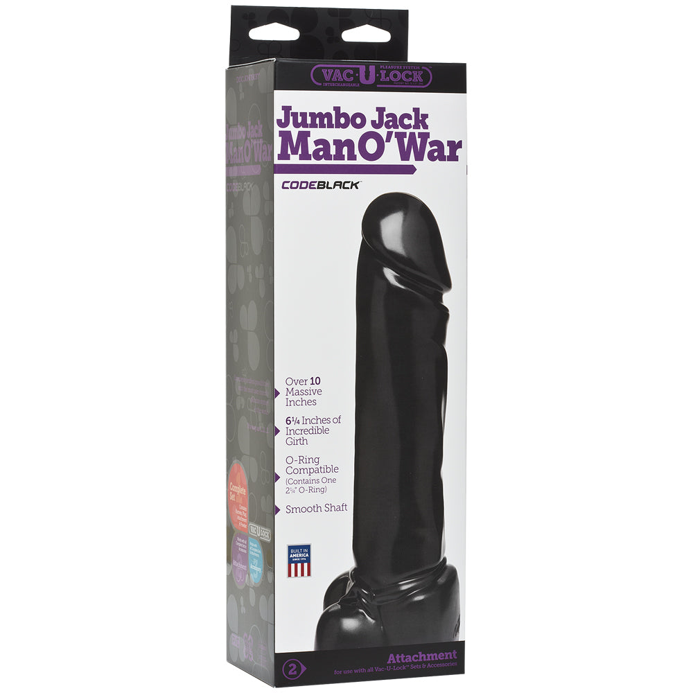 Vac-U-Lock Codeblack Jumbo Jack Man O'War Codeblack | 782421026561 | Discreet Personal Wellness