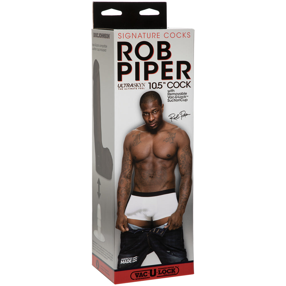 Signature Penis Rob Piper Ultraskyn 10.5" Penis With Removable Vac-U-Lock Suction Cup Chocolate | 782421054489 | Discreet Personal Wellness