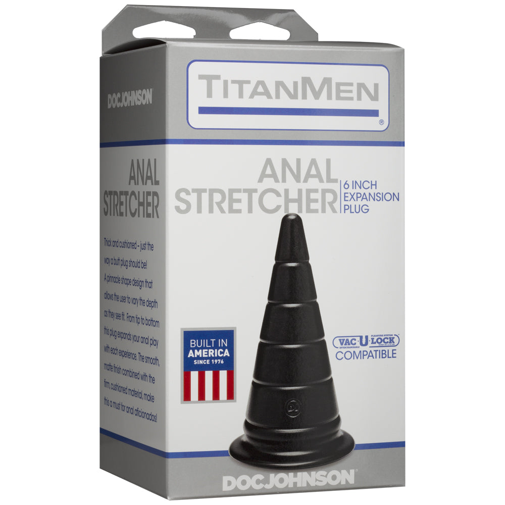 Titanmen Anal Stretcher 6" Expansion Plug Black | 782421054809 | Discreet Personal Wellness
