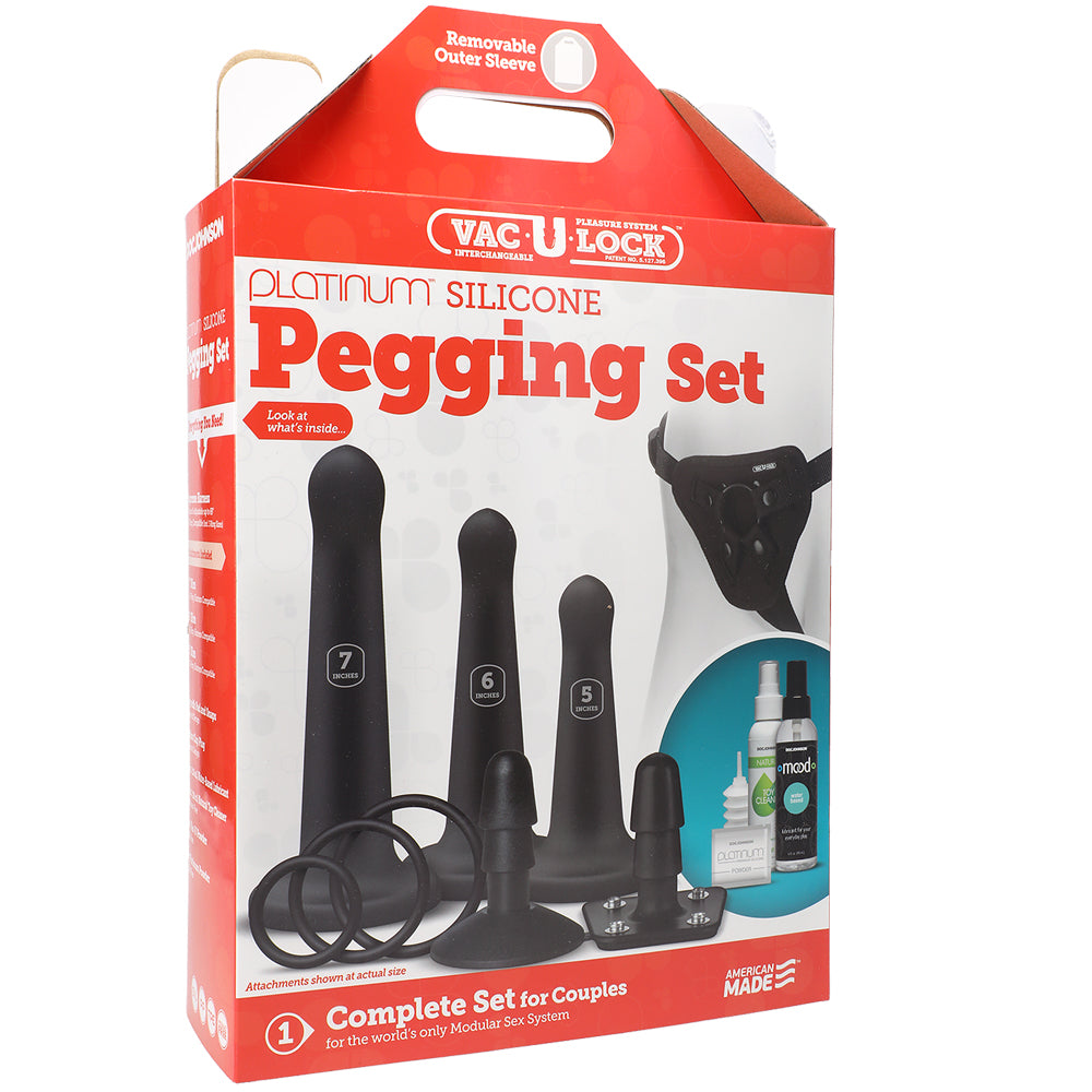 Vac-U-Lock Silicone Pegging Set Black | 782421057466 | Discreet Personal Wellness