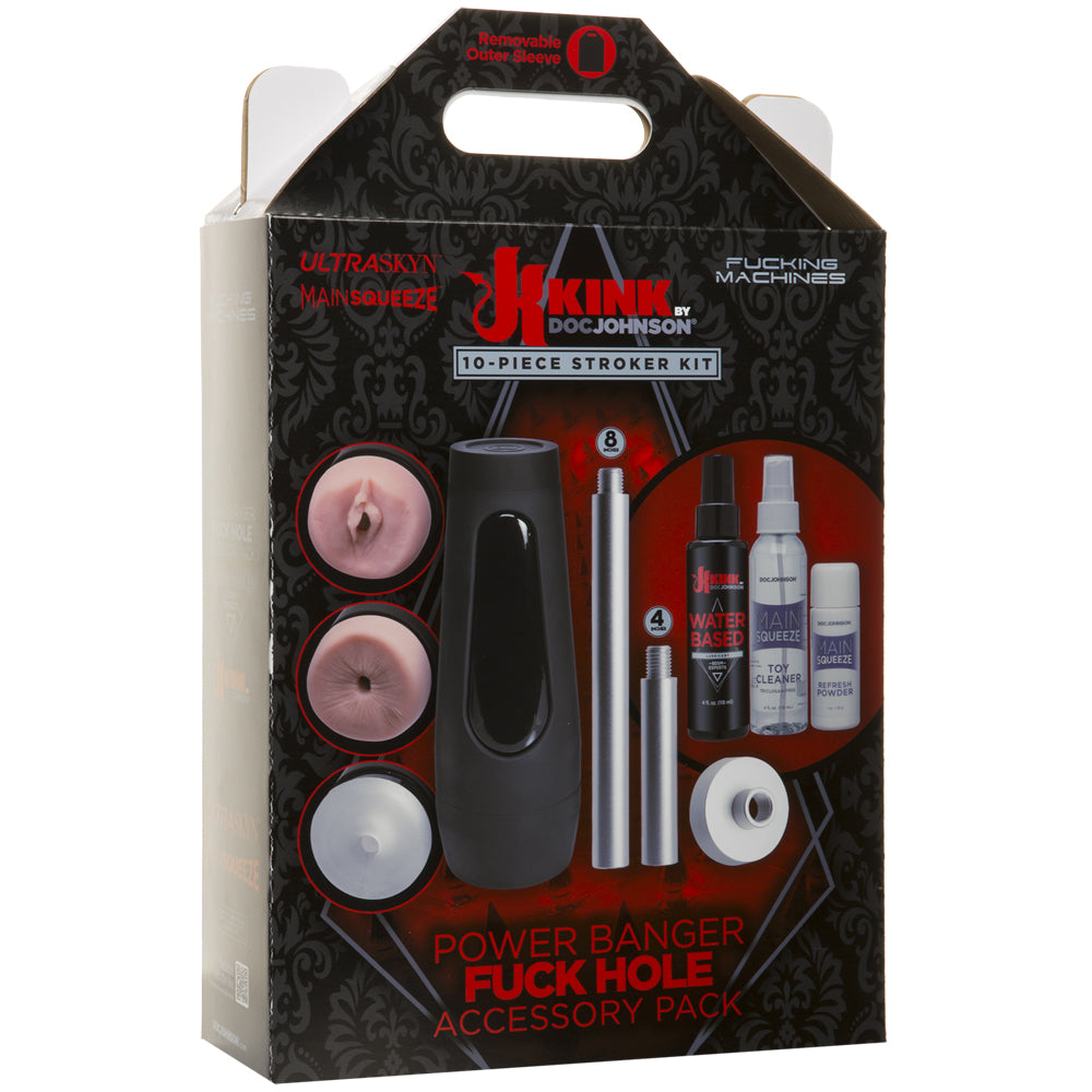 Kink Power Banger fun Hole Accessory Pack 10 Piece Kit Vanilla/Frost | 782421067328 | Discreet Personal Wellness