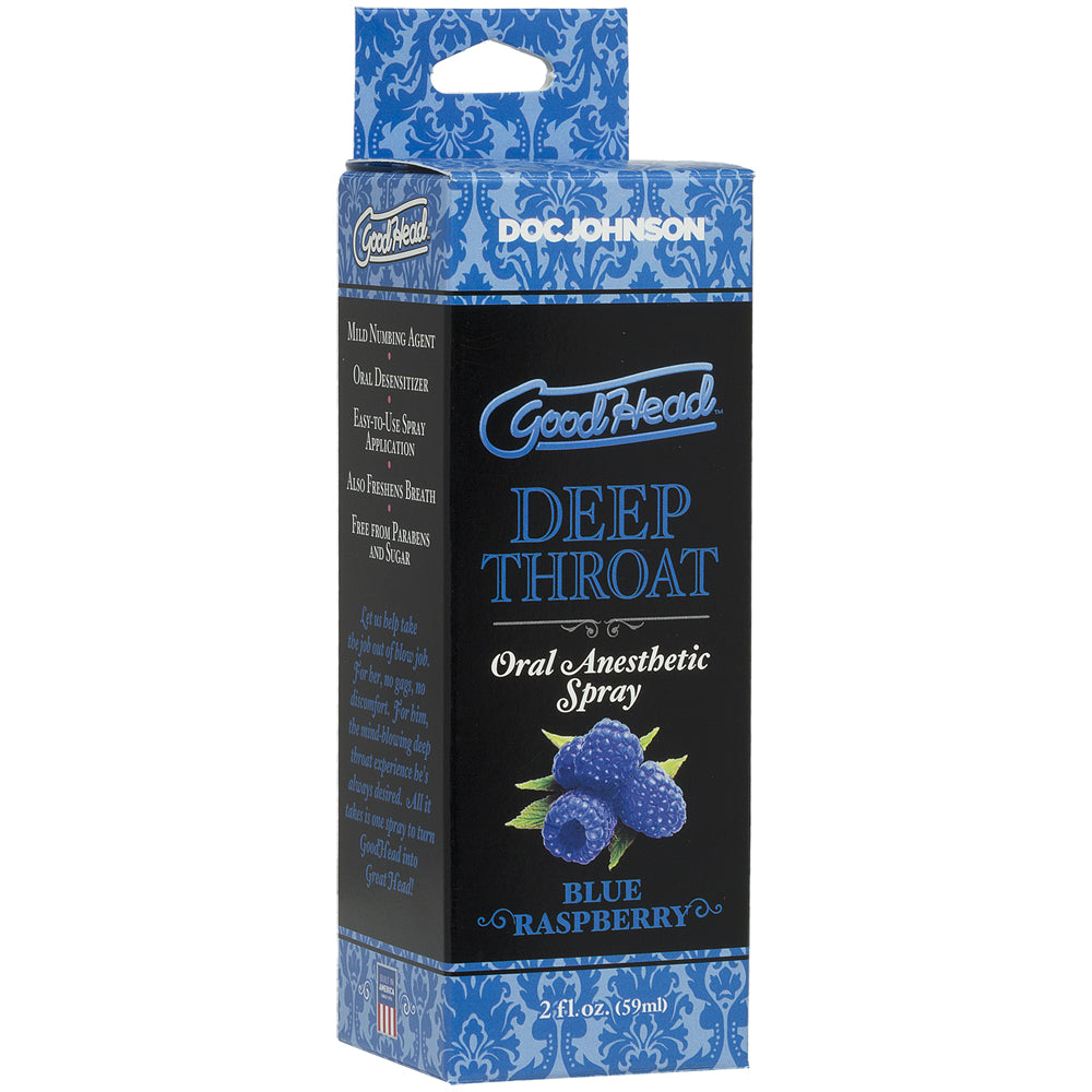 Goodhead Deep Oral Spray Blue Raspberry 2 oz. | 782421070021 | Discreet Personal Wellness