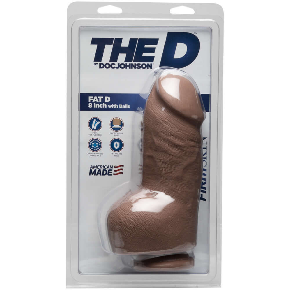 The D - Fat D 8" With Balls Firmskyn Caramel | 782421072995 | Discreet Personal Wellness