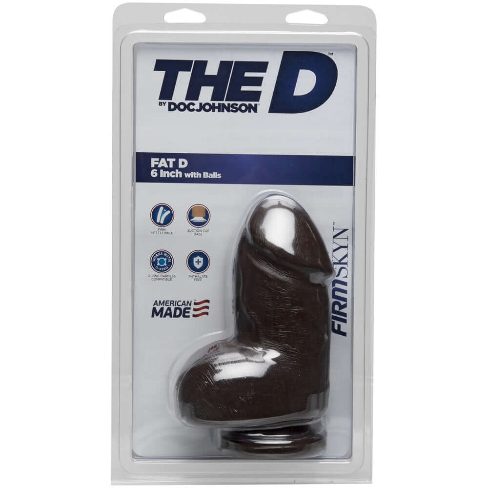 The D - Fat D 6" With Balls Firmskyn Chocolate | 782421073039 | Discreet Personal Wellness