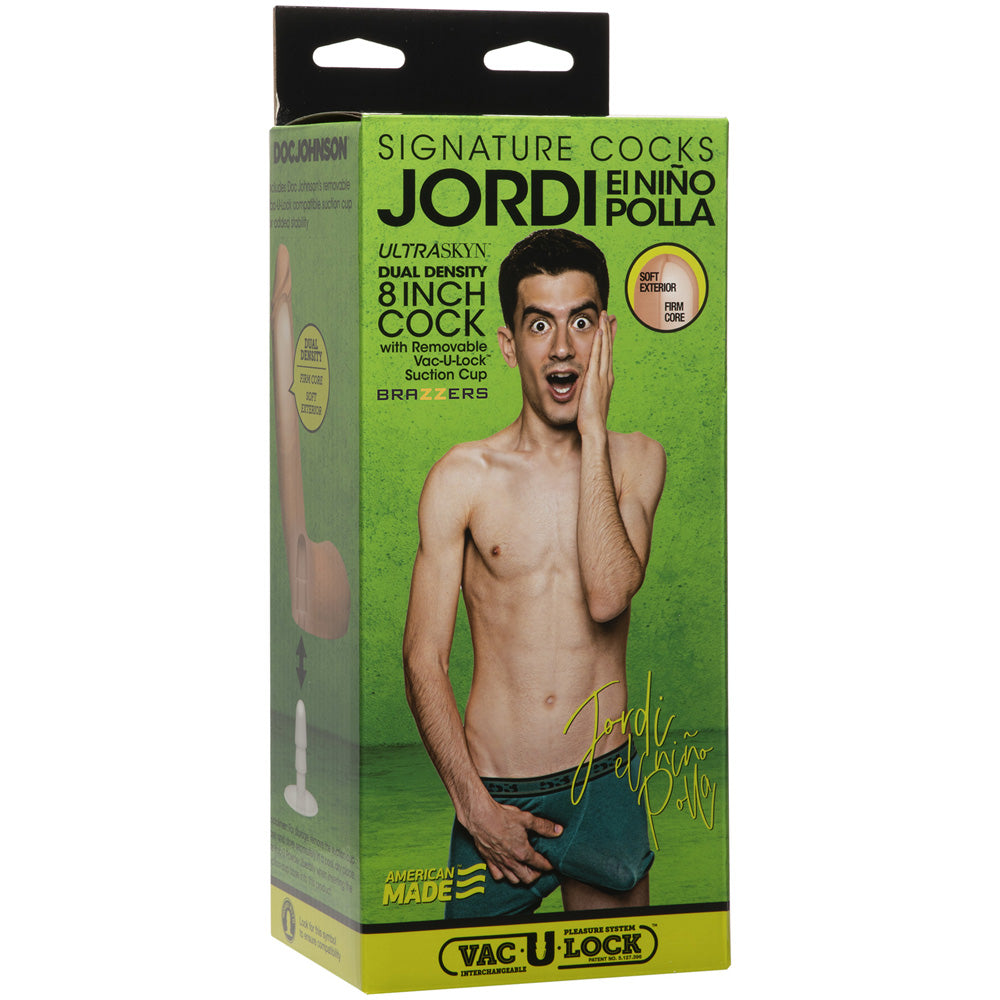 Signature Penis Jordi El Nino Polla 8" - Ultraskyn Penis With Removable Vul Suction Cup | 782421075385 | Discreet Personal Wellness