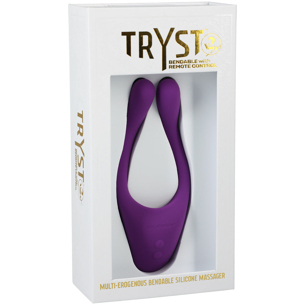 Tryst V2 Bendable Multi Erogenous Zone Massager With Remote Purple | 782421075873 | Discreet Personal Wellness