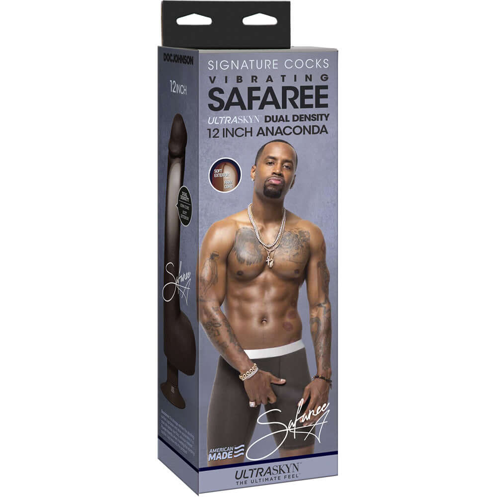 Signature Penis Safaree Ultraskyn Vibrating Chocolate | 782421076290 | Discreet Personal Wellness